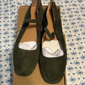 Madewell Elegant Olive Green  Suede Women's Shoes